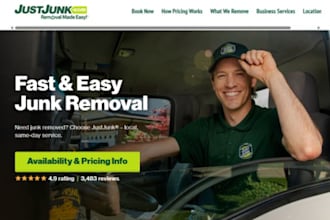 design wix junk removal website debris removal website estate cleanout website