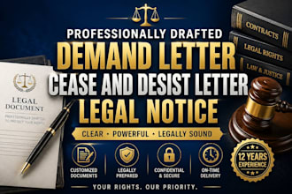 draft demand letter, cease and desist letter, legal notice as license lawyer