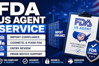 be your fda US agent for food, cosmetics, and import compliance