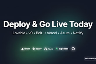 deploy your lovable, v0, or bolt app to vercel or azure with custom domain