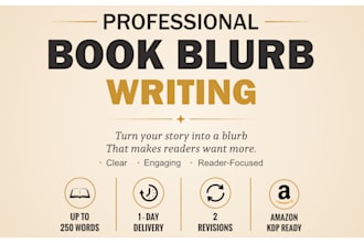 write a professional book blurb or synopsis for your novel