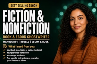 be your book and ebook ghostwriter for fiction and nonfiction