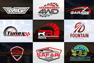 design automotive, automobile, auto industry, motorsport and car racing logo