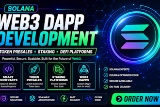 develop solana web3 dapps, token presales, staking and defi platform