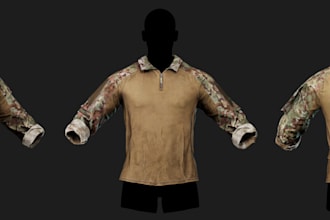 do 3d tactical outfit for game, printing