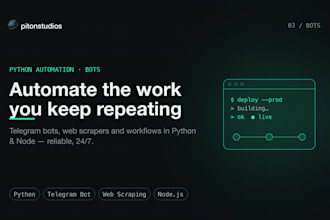 develop a python automation script web scraper or telegram bot