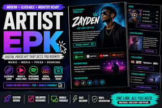 artist epk design for modern music press kits media links and artist branding