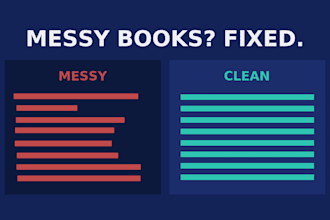 clean up and catch up your bookkeeping in quickbooks or excel
