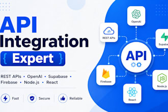 integrate rest API, openai, supabase, firebase, or third party apis