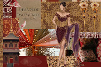 create a creative fashion mood board for your concept