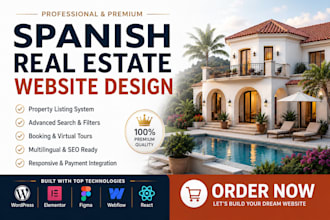 design spanish real estate wordpress website