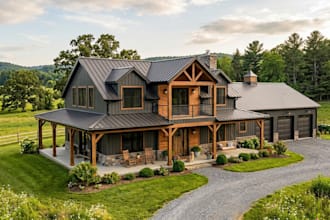 do 3d adu, barndominium, pole barn, ranch house, farmhouse and floor plan design
