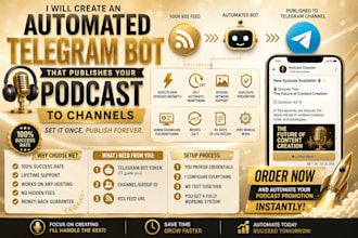create an automated telegram bot that publishes your podcast to channels