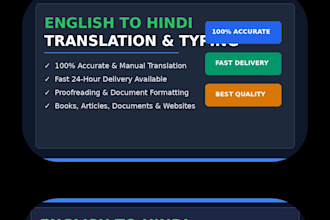 do accurate hindi translation and typing work