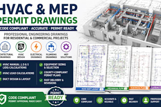 do hvac manual j d s, duct design and mep permit drawings for approval