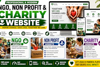 design a professional nonprofit charityand ngo website with a donation system
