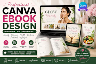 design canva ebook workbook PDF for beauty skincare health wellness lifestyle
