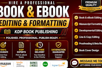 book editing and formatting, manuscript formatting and developmental book editor