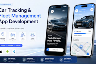 develop car tracking app car auction app fleet management app ridesharing app