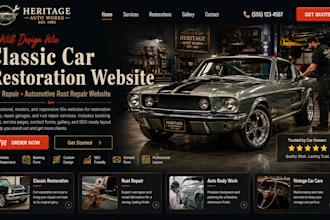 design wix classic car restoration website car  automotive rust repair website
