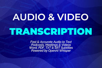 transcribe audio and video to text with high accuracy