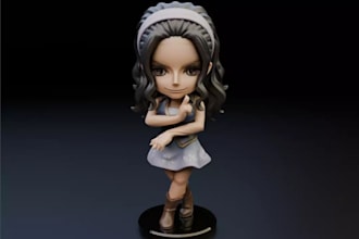 make 3d chibi character,3d funko pop figure,3d cute toys model,for 3d print