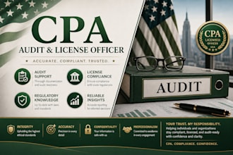 audit financials, sign, file your tax return as licensed CPA