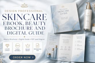 design professional skincare ebook, beauty brochure and digital guide