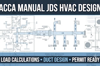 perform acca manual jds hvac load calculations and duct design for permits