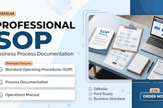 document your business processes into sop, process document and operation manual