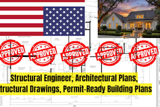 structural engineer architectural plan structural drawing permit ready for USA