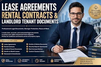 draft lease agreements, rental contracts and landlord tenant legal documents