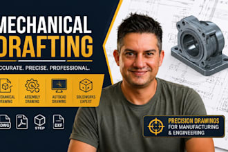mechanical drafting service, autocad drawing, assembly drawing, solidworks