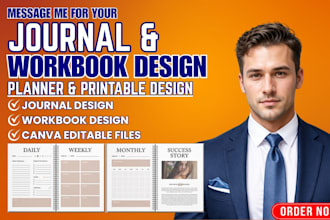 design a professional journal, workbook, planner, KDP interior layout