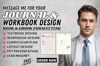 design a professional journal, workbook, planner, KDP interior layout