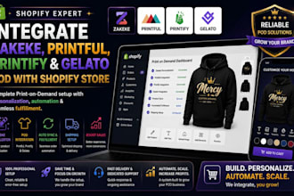 integrate zakeke printful printify gelato pod with shopify store