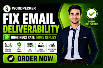 fix woodpecker deliverability domain warmup spf dkim dmarc mx inbox rotation