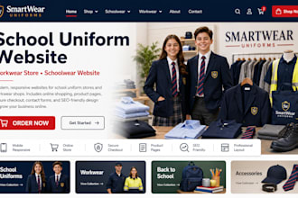 desgn wix school uniform website workwear store website schoolwear website