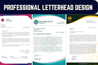 design letterhead, invoice, stationery, letterhead design or stationery design