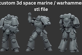 sculpt 3d warhammer 40k miniatures, space marines and stl models for 3d printing