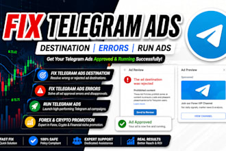 fix telegram ads, fix ads destination, fix telegram ads errors, run telegram ads