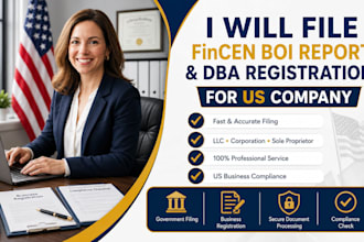 file fincen boi report and dba registration for US company