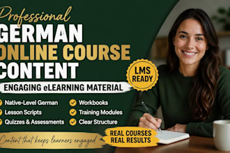 create german online course content for elearning, training and lms