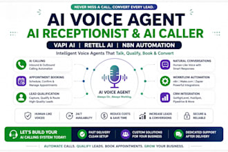 build ai voice agent n8n ai calling, ai receptionist, vapi and retell ai caller