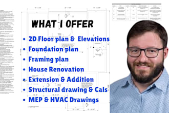 draw architectural floor plans blueprints foundation plan mep and hvac drawings