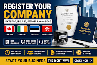 do company registration in canada, hong kong, ireland, estonia