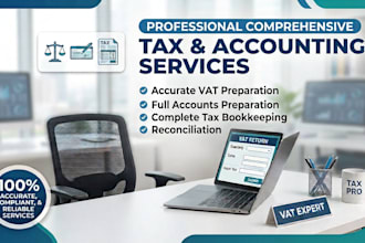 handle bookkeeping and prepare accouts, vat returns, and bank reconciliation