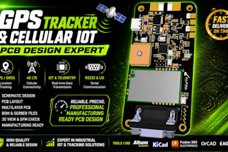design gps tracker, cellular iot, lte, gnss, telemetry pcb and embedded hardware
