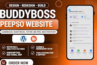 build social network website with buddyboss buddypress peepso community