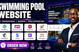 swimming pool website construction website landscaper crm website patio deck